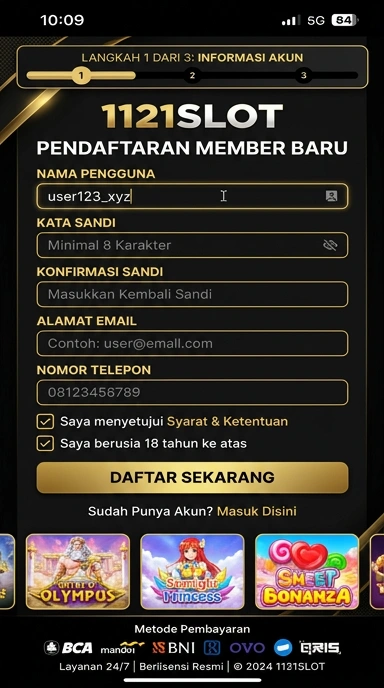 Buat Akun Baru 1121slot dengan Mudah