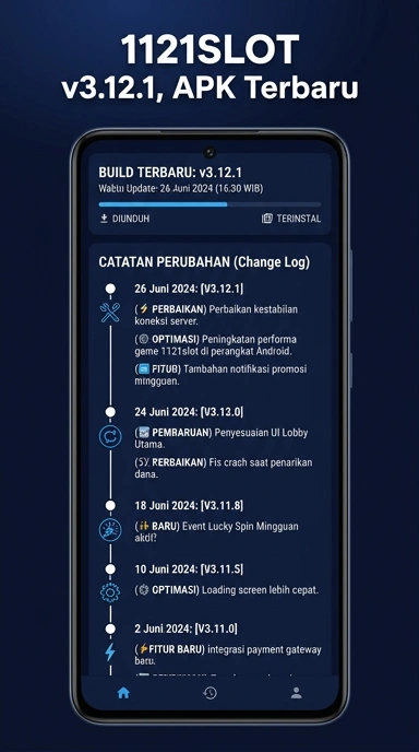 Riwayat Versi 1121slot untuk Pengguna Android