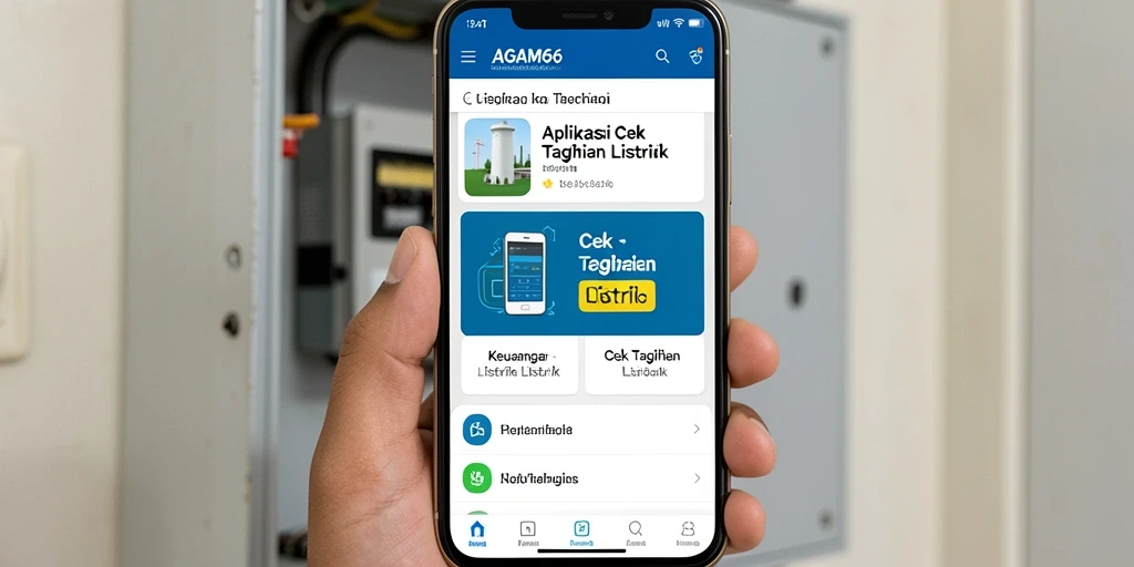Antarmuka AGAM66 menampilkan rincian tagihan listrik yang jelas.