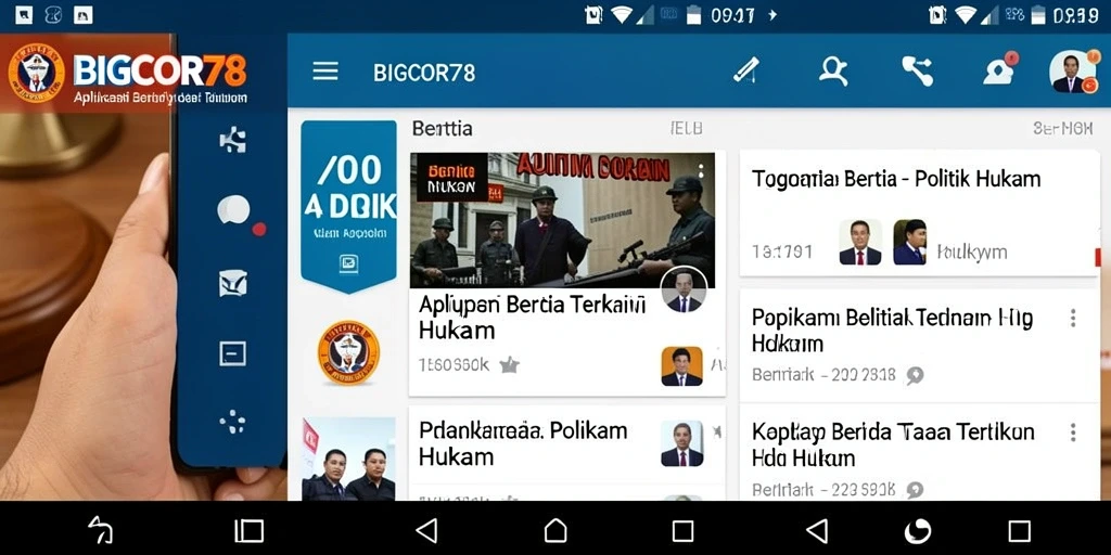 Tampilan antarmuka aplikasi BIGCOR78 yang modern dan fungsional.