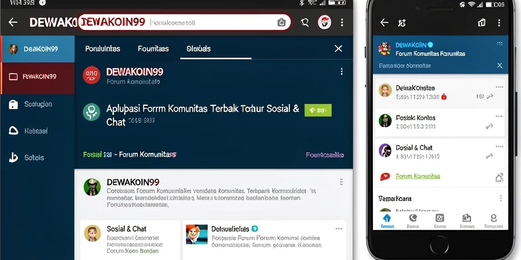 Tampilan antarmuka DEWAKOIN99 dengan fitur Forum Komunitas.