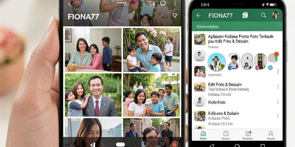 Tampilan antarmuka FIONA77 untuk membuat kolase foto yang menarik.