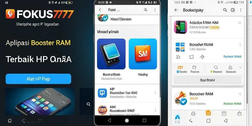 Tampilan antarmuka FOKUS777 yang sederhana dan intuitif untuk pembersihan RAM.