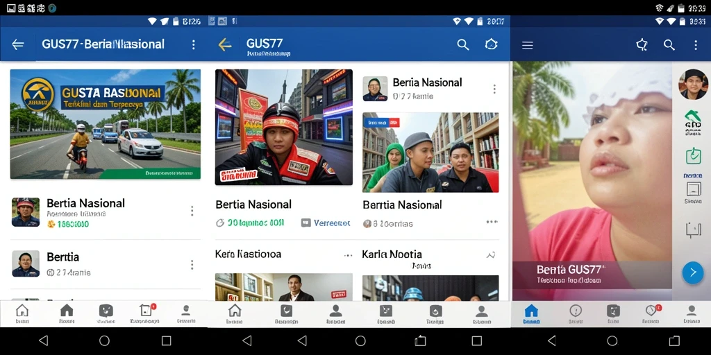 Antarmuka sederhana dan menarik GUS77 untuk berita nasional.