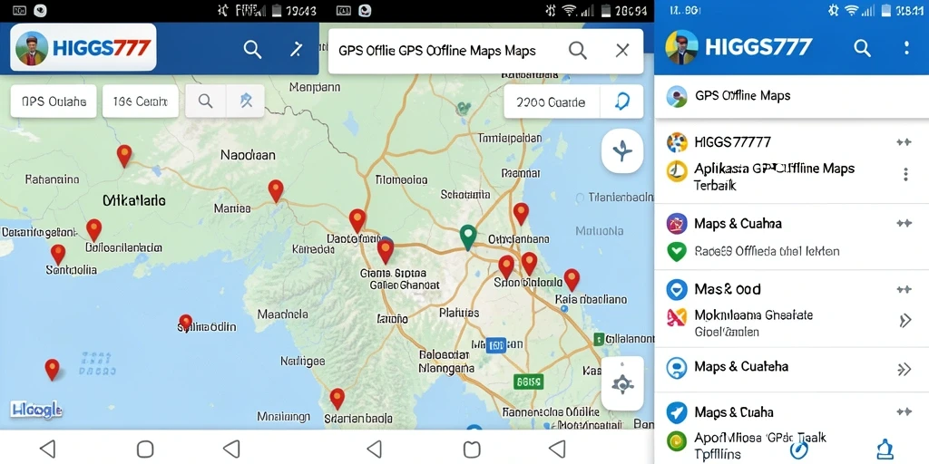 Antarmuka HIGGS777 menampilkan peta offline yang intuitif dan informatif.