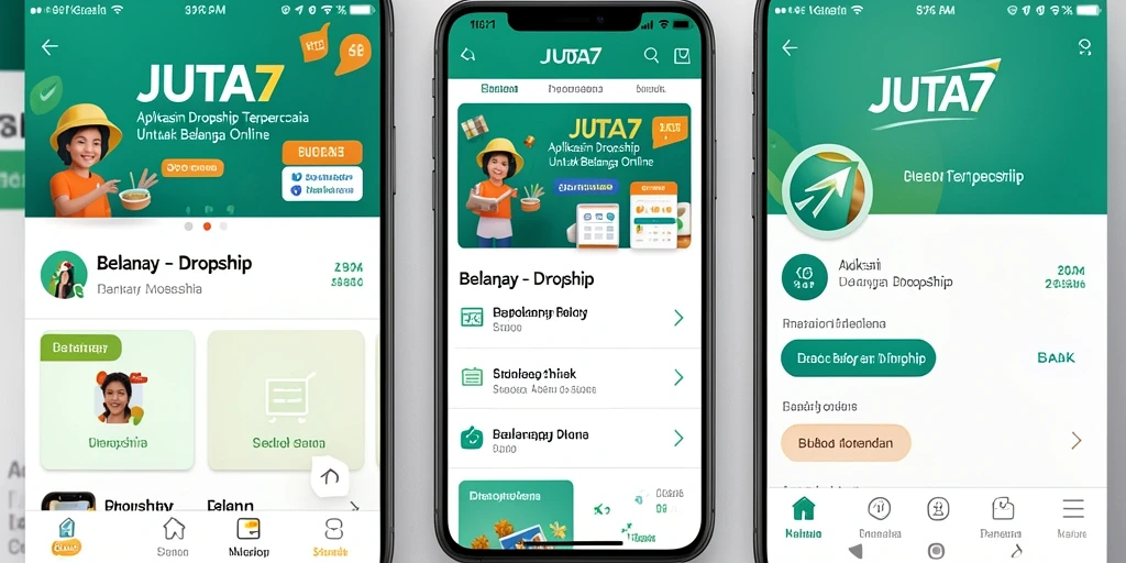 Antarmuka JUTA7 yang intuitif untuk pengalaman dropship yang mudah.