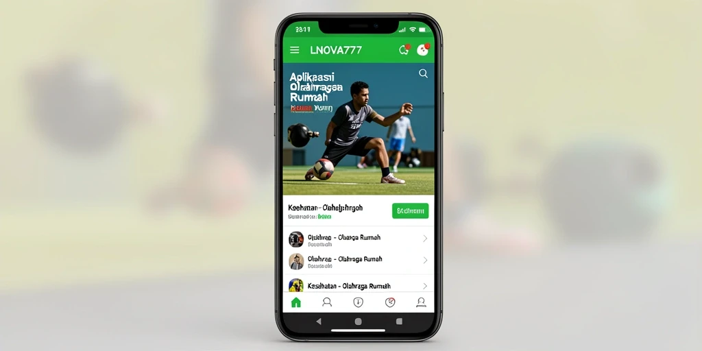 Antarmuka aplikasi LNOVA777 untuk olahraga rumah yang intuitif.